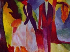 Leute am blauen See By August Macke