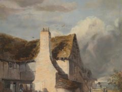 ca. 1820 Cottage by a country lane  1828X2400