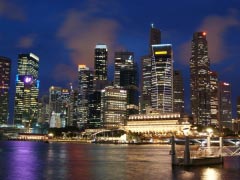 Singapore Night Evening Skyscrapers