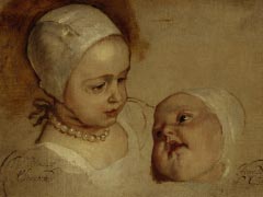 1637 Princess Elizabeth, 1635 - 1650 and Princess Anne, 1637 - 1640. Daughters of Charles I 2100X1451