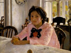 1887 Girl with peaches. Portrait of V.S