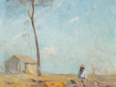 1890 The selector's hut (Whelan on the log) 1571X2400