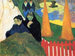 Alte Jungfern durchqueren einen winterlichen Garten in Arles By Paul Gauguin