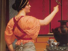 Lesbia with her Sparrow By John William Godward