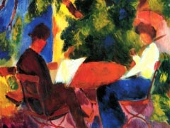 Paar am Gartentisch By August Macke