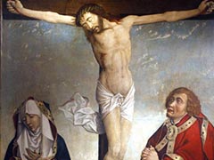 Retable of the parliament of Burgundy- Christ between the Virgin and Saint John