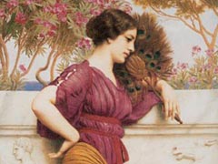 The Peacock Fan By John William Godward