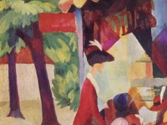 Vor dem Hutladen by August Macke