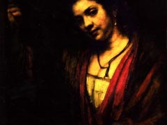 Woman in a doorway By  Artist Rembrandt van Rijn