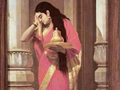 Draupadi in disguise carrying honey and milk to the court of Keechaka