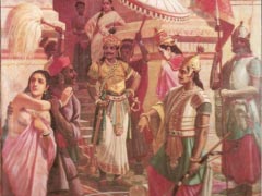 Meganathan, after his victory over Indran presenting Sacchi Devi to Ravana