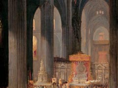 1835 The Corpus Christi Procession inside Seville Catedral