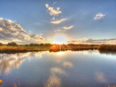 Ochtumpark Bremen Sunset Lake