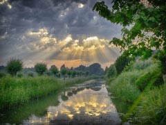 Sun Rays Sunset Storm Nature Clouds