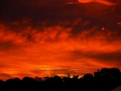 Sunset Red Horizontal Clouds